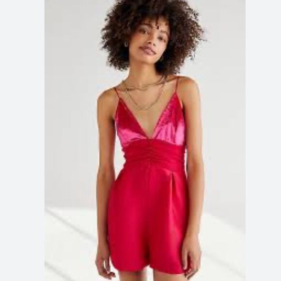 Free People Sylkie Vibrant Pink Romper - Picture 2 of 8